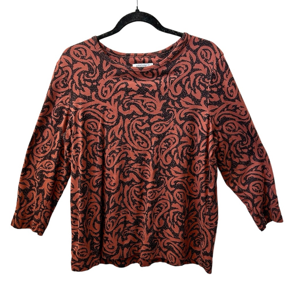 CHICO’S Touch Of Cool Paisley Layering Tee